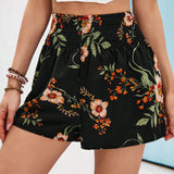 VCAY Pantalones Cortos De Vacaciones Con Estampado Floral Para Mujer