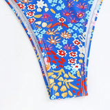 Swim Conjunto de bikini bandeau estampado floral para mujeres, ideal para el carnaval