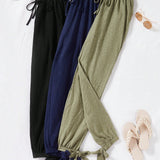 JORESS Pantalones De Mujer Con Punos Elasticos, Un Estilo En Tres Colores