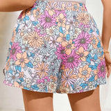 LUNE Shorts De Verano Con Estampado Floral Y Talla Grande Muy Comodos