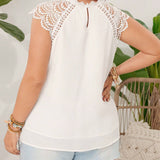 Blusa De a Grande Con Encaje En Patchwork