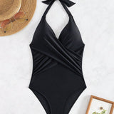 Swim Traje De Bano Para Mujer De Una Pieza Con Correa De Cuello Halter