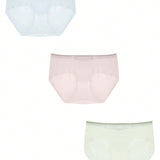 3 Piezas Bikini Transparente Semi-transparente De Color Solido Para Maternidad