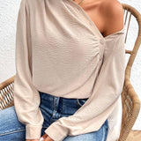 Essnce Blusa con volantes y hombros al descubierto