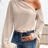 Essnce Blusa con volantes y hombros al descubierto