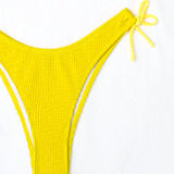 Swim Conjunto De Banador De Cuello Halter Texturizado Para Mujer