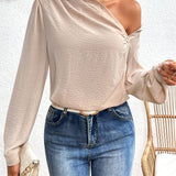 Essnce Blusa con volantes y hombros al descubierto