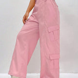 EZwear Pantalones Cargo Casuales De Color Liso