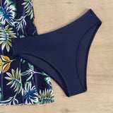 Swim Lushore Conjunto De Bikini De Tirantes Con Diseno De Empalme Tropical