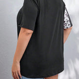 Blusa informal asimetrica estampada para as grandes