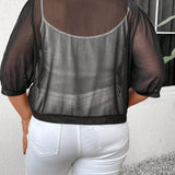 Blusa Negra Transparente De a Grande