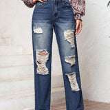 Jeans Desgastados Con Rasgones