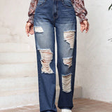 Jeans Desgastados Con Rasgones