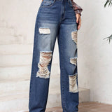 Jeans Desgastados Con Rasgones