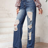 Jeans Desgastados Con Rasgones