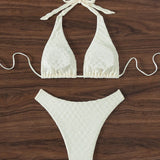 Swim Conjunto De Bikini Texturizado De Color Solido Para Novias