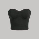 MOD Conjunto De 2 Piezas Para Mujer: Top Bandeau En Color Solldo Y Falda En Bloque De Color