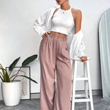 Essnce Pantalones De Traje A Rayas Casuales De Verano Para Mujeres