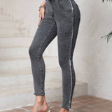 LUNE Jeans De Mezclilla Ajustados Para Mujer