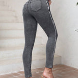 LUNE Jeans De Mezclilla Ajustados Para Mujer