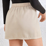 Prive Plus Size Women's Elegant Elastic Waist Skirt