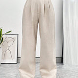 Essnce Pantalones Plisados de Color Solido Para Mujeres