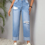 EZwear Pantalones Jeans Casuales Desgastados