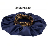 1 pieza de Gorro de Seda con Estampado de Leopardo de Bordes Amplios Elastico para Mujeres, Gorro de Dormir de Seda para Cuidado del Cabello y Proteccion del Cabello mientras Duermes, Gorro de Seda, Gorro de Saten