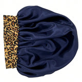 1 pieza de Gorro de Seda con Estampado de Leopardo de Bordes Amplios Elastico para Mujeres, Gorro de Dormir de Seda para Cuidado del Cabello y Proteccion del Cabello mientras Duermes, Gorro de Seda, Gorro de Saten