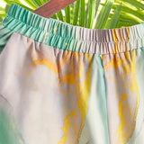 Pantalones De Cintura Elastica Con Efecto Tie-dye Para Mujer