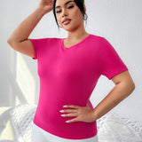 Sport Studio Camiseta Deportiva Rosa De Manga Corta De a Grande Para Mujeres