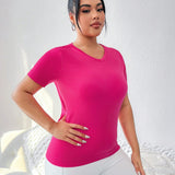 Sport Studio Camiseta Deportiva Rosa De Manga Corta De a Grande Para Mujeres