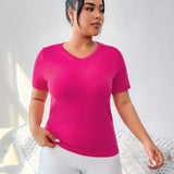 Sport Studio Camiseta Deportiva Rosa De Manga Corta De a Grande Para Mujeres