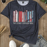 Camiseta Impresa Con Libro Y Letra