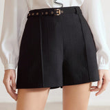 MOTF PREMIUM Shorts De Mujer Tejidos Con Costura Solida Frontal