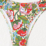 Conjunto De Bikini De Banda Floral Impresa Para Mujeres