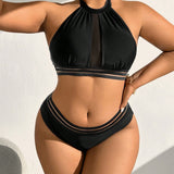 Swim Curve Conjunto de bikini de talla grande con insercion de malla