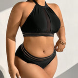 Swim Curve Conjunto de bikini de talla grande con insercion de malla