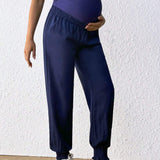 Pantalones De Maternidad Con Cintura Ajustable Y Bolsillos Oblicuos