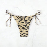 Swim Vcay Braguita De Bikini Con Estampado De Cebra Y Lado Anudado Para Mujer