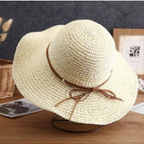 Bohemio sombrero de mujer de verano/primavera de paja con ala ancha, proteccion solar, combina con todo, ideal para uso diario, playa, eteriores con lazo