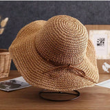 Bohemio sombrero de mujer de verano/primavera de paja con ala ancha, proteccion solar, combina con todo, ideal para uso diario, playa, eteriores con lazo