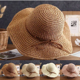 Bohemio sombrero de mujer de verano/primavera de paja con ala ancha, proteccion solar, combina con todo, ideal para uso diario, playa, eteriores con lazo