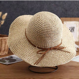 Bohemio sombrero de mujer de verano/primavera de paja con ala ancha, proteccion solar, combina con todo, ideal para uso diario, playa, eteriores con lazo