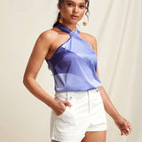 Ishaarah Blusa Sin Mangas Con Cuello Halter De Color Degradado Para Mujer