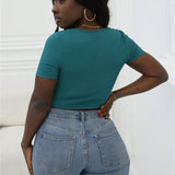 Slayr Plus Size Women'S Lace Splice Ruffle Hem T-Shirt