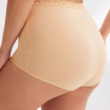 LUVLETTE Plus 3-pack Modal Alta Cintura Shorts Con Bordado De Encaje, Ropa Interior Para Mujeres