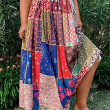 WYWH Plus Size Women's Patchwork Printed Skirt