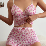 Conjunto De Lenceria Sexy Con Encaje De Mariposa