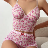 Conjunto De Lenceria Sexy Con Encaje De Mariposa